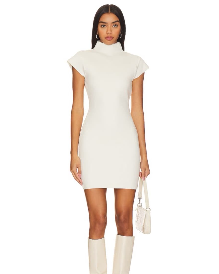 Rumi Mini Sweater Dress in Ivory - Image 1
