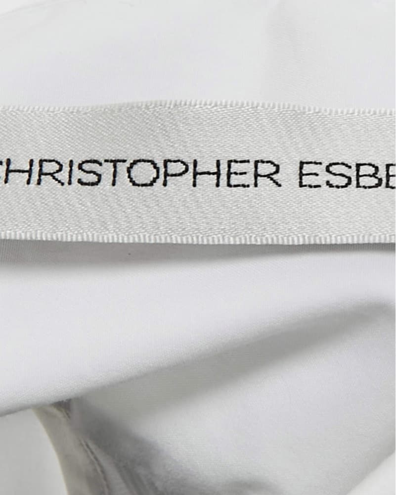 Christopher Esber White Twist Cropped Blouse Button Down Long Sleeve Top - Image 5