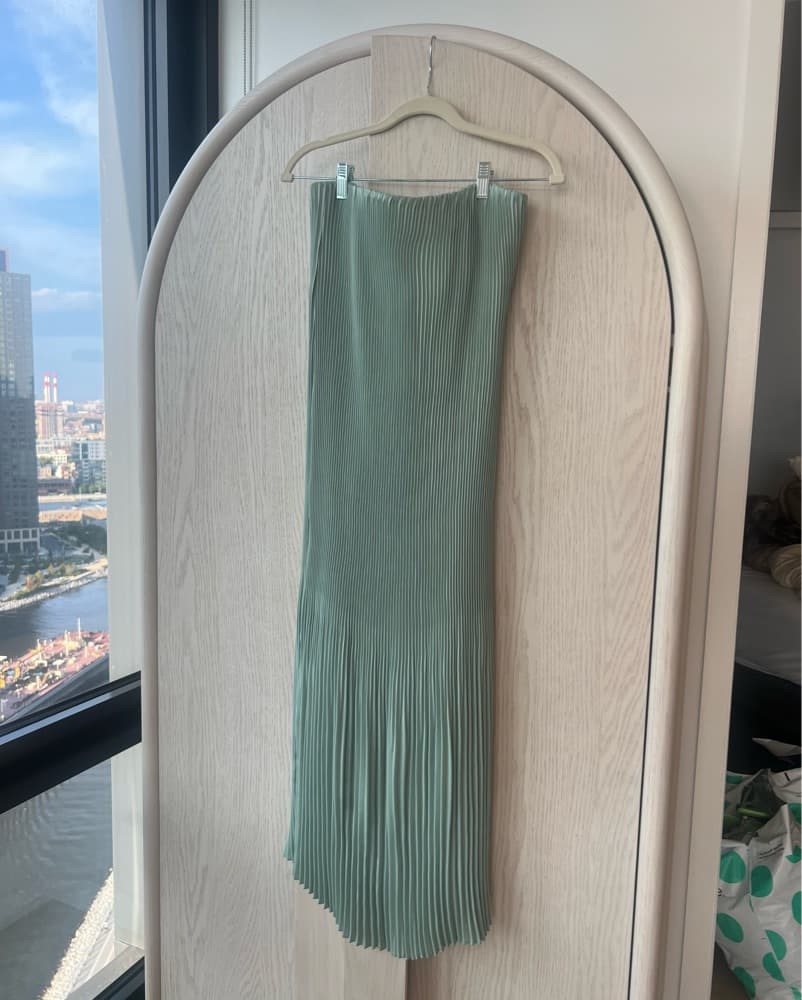 Aritzia Pleated Sage Dress - Image 1