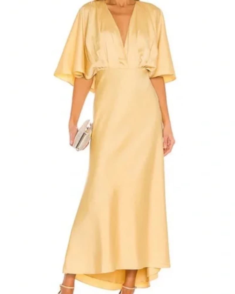 Midi Isabelle Dress In Cream Yellow - Image 1