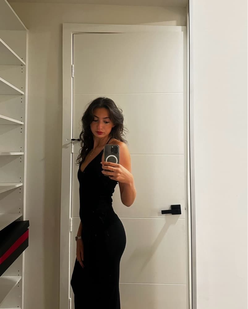 Mango Black Strappy Backless Midi Dress - Image 3