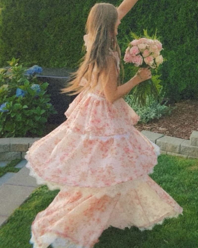 V. Chapman Jolie Dress in Peach Tapestry - Image 5