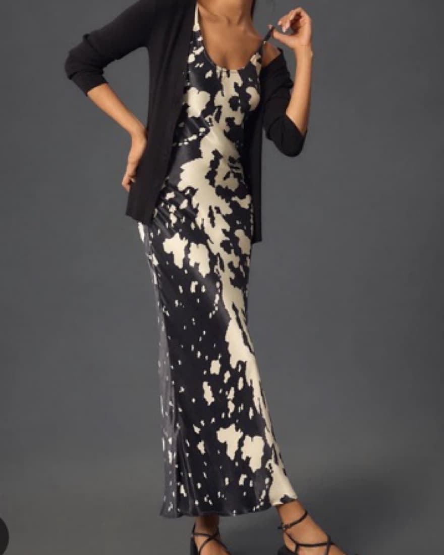 Elva Slip Dress Midi Dress - Cow Print - Image 3