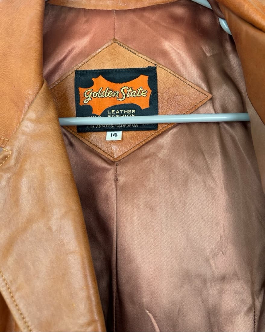 Vintage 70s Golden State Leather Jacket - Image 3