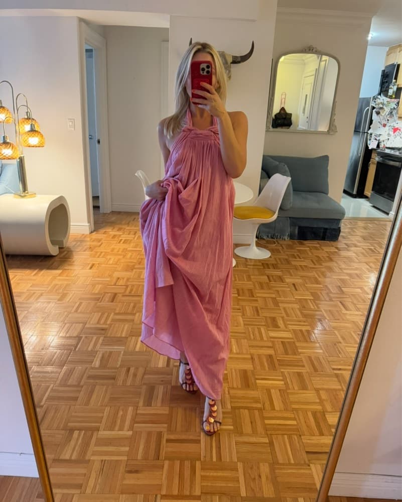 Pink Halter Maxi Dress FRNCH - Image 2