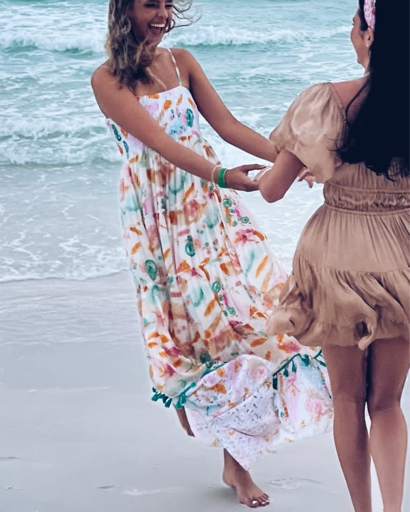 Colorful Smocked Tiered Maxi Dress - Image 4