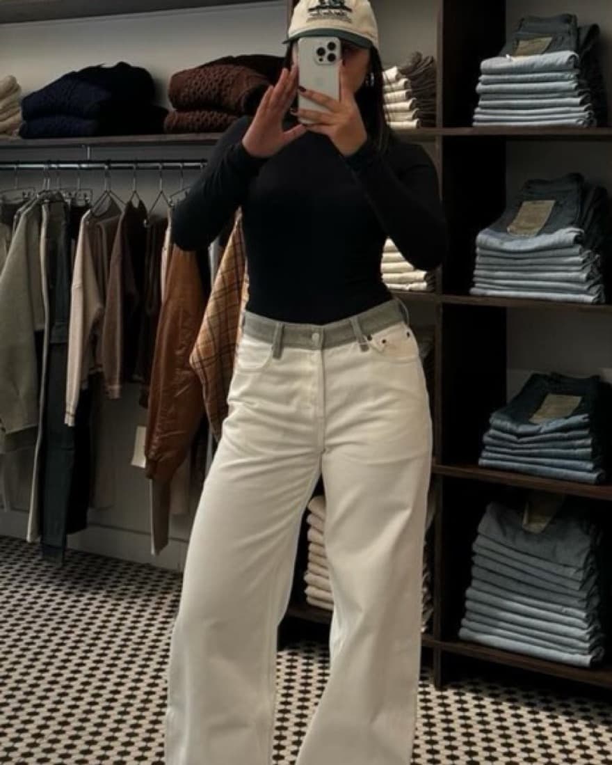 Still Here Herringbone Walker Jeans Milk - Image 1