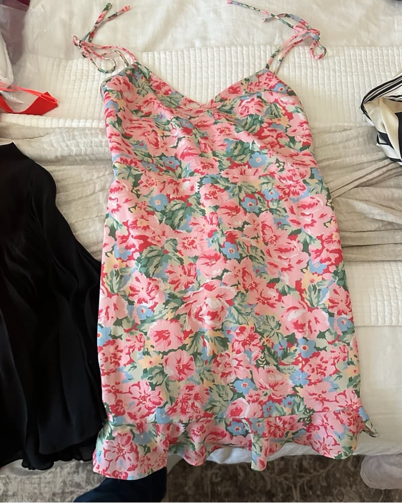 Multi Ruffle Floral Mini Dress - Image 3
