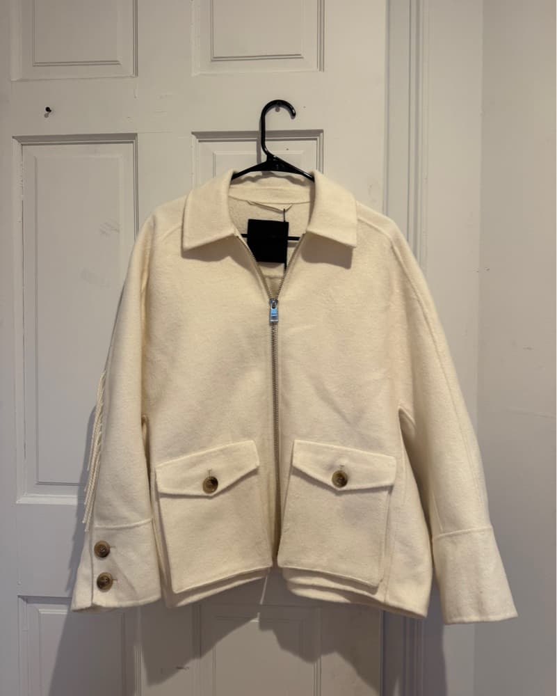 Liu Jo Milano Wool pea coat with fringes - Image 4
