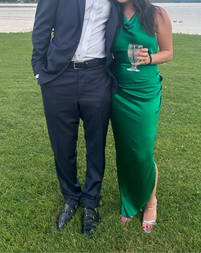 Amanda Uprichard Green Silk Halter Dress - Image 3