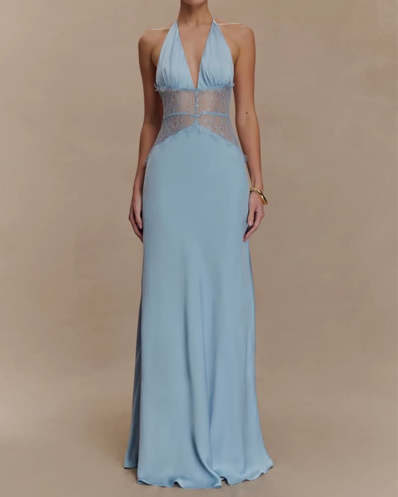 Dinah Lace & Satin Dress - Image 1