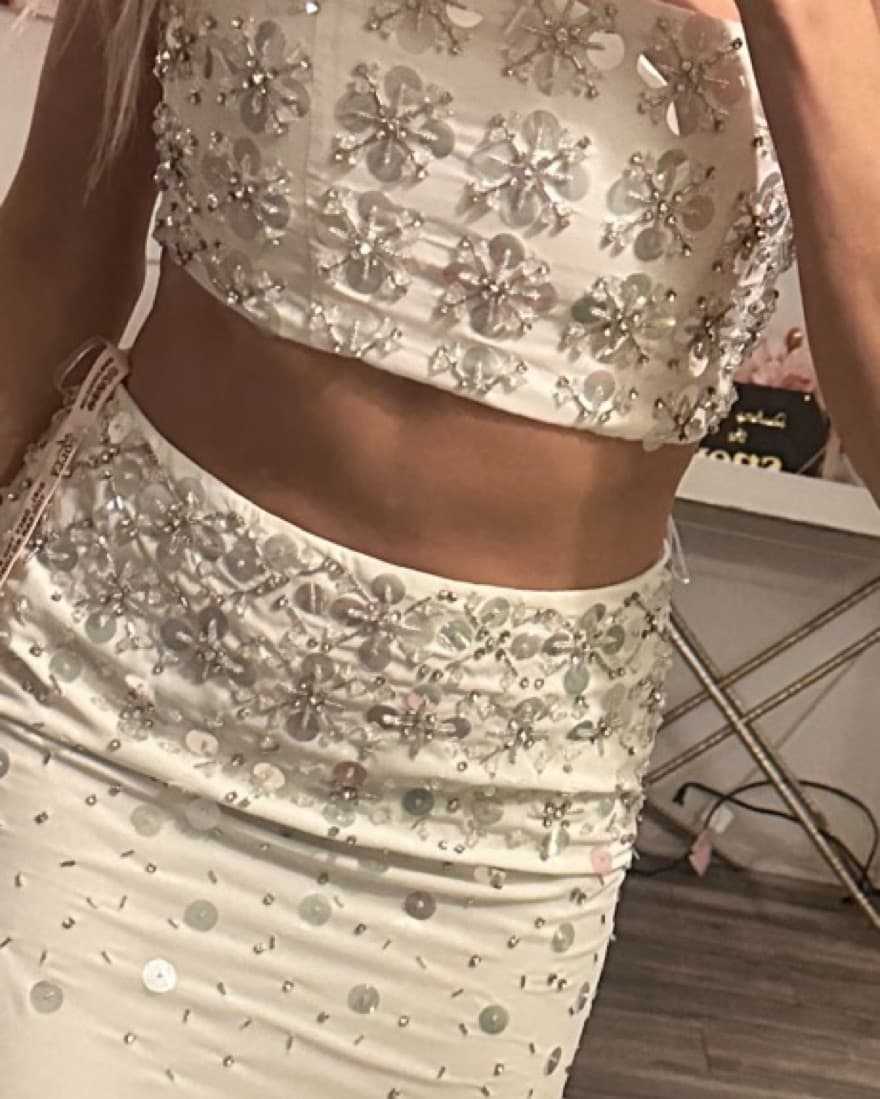Oh Polly Ivory Embellished Skirt Set   - Image 5