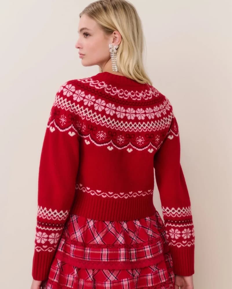 LoveShackFancy Red Cardigan - Image 4