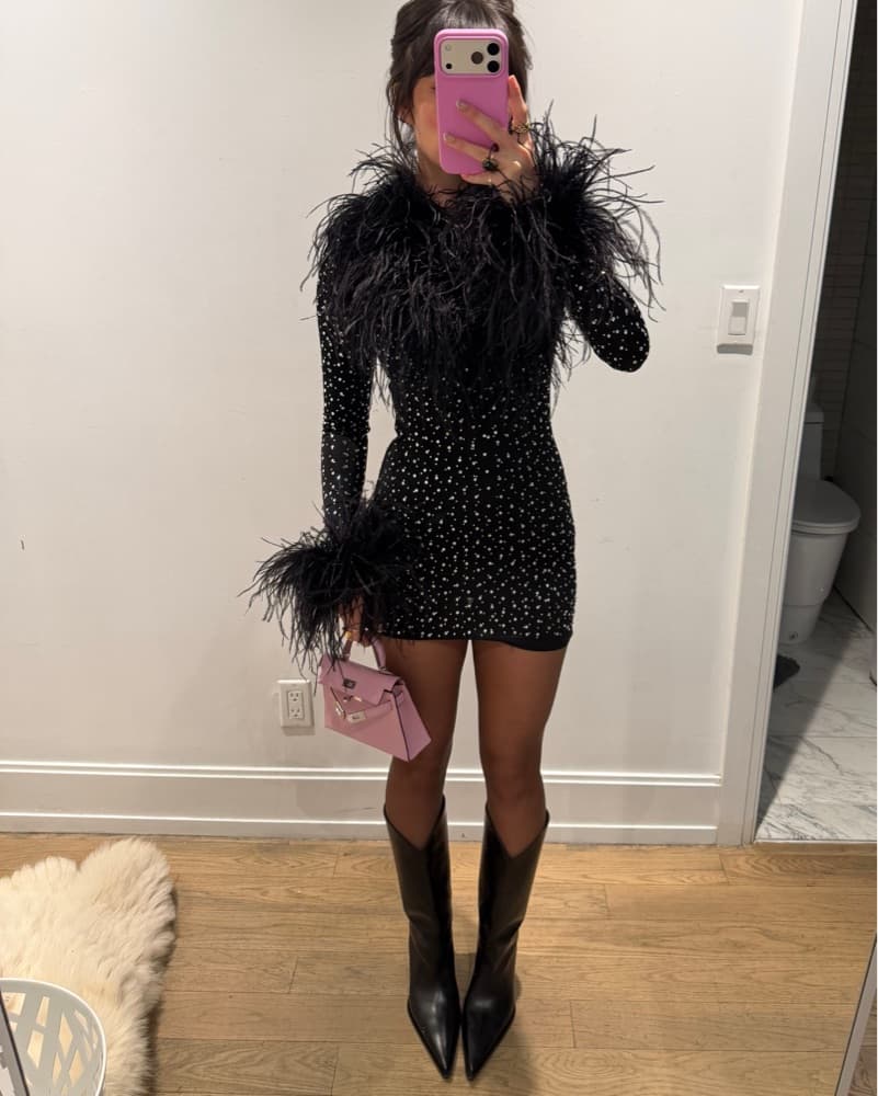 Glamorous Feathered Mini Dress - Image 1