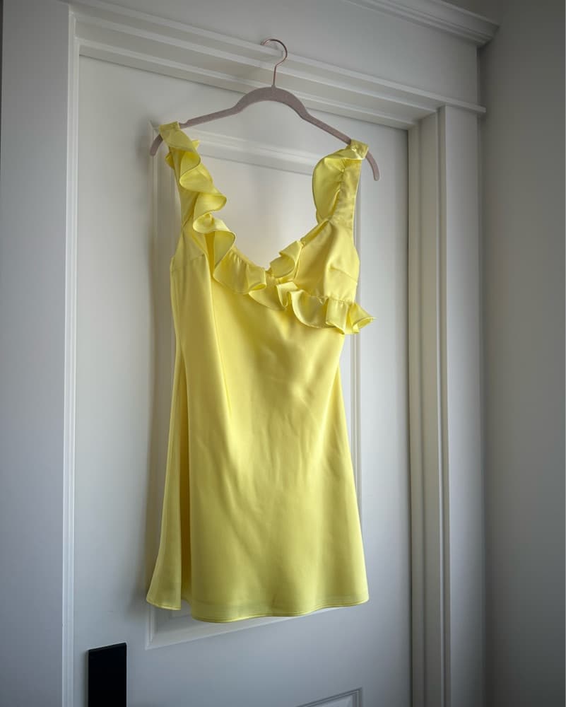 Buttercup Satin Ruffle Mini Dress - Image 3