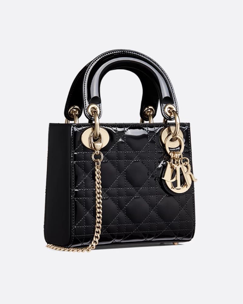 Mini Black Lady Dior Bag with Chain - Image 2
