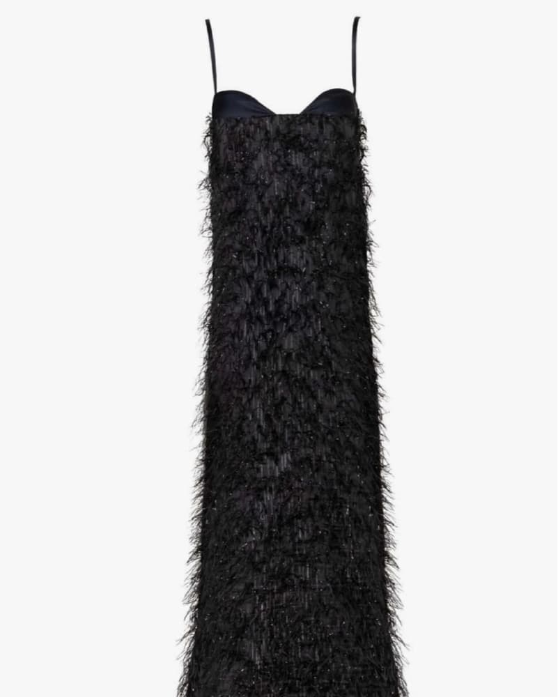 Baobab Feathered Black Maxi Dress - Image 2