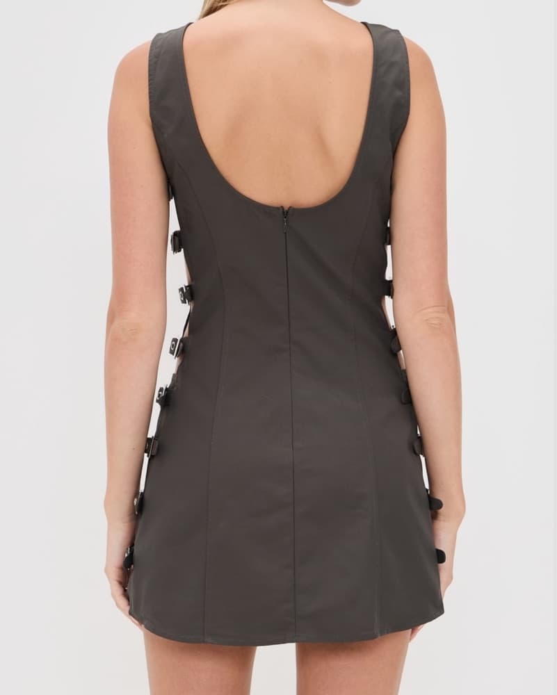 Charcoal Buckle Minidress  - Image 2