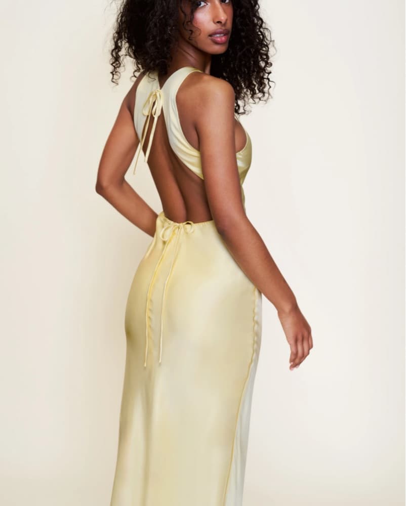 Guizio Lina Midi Dress - Butter Yellow - Image 4