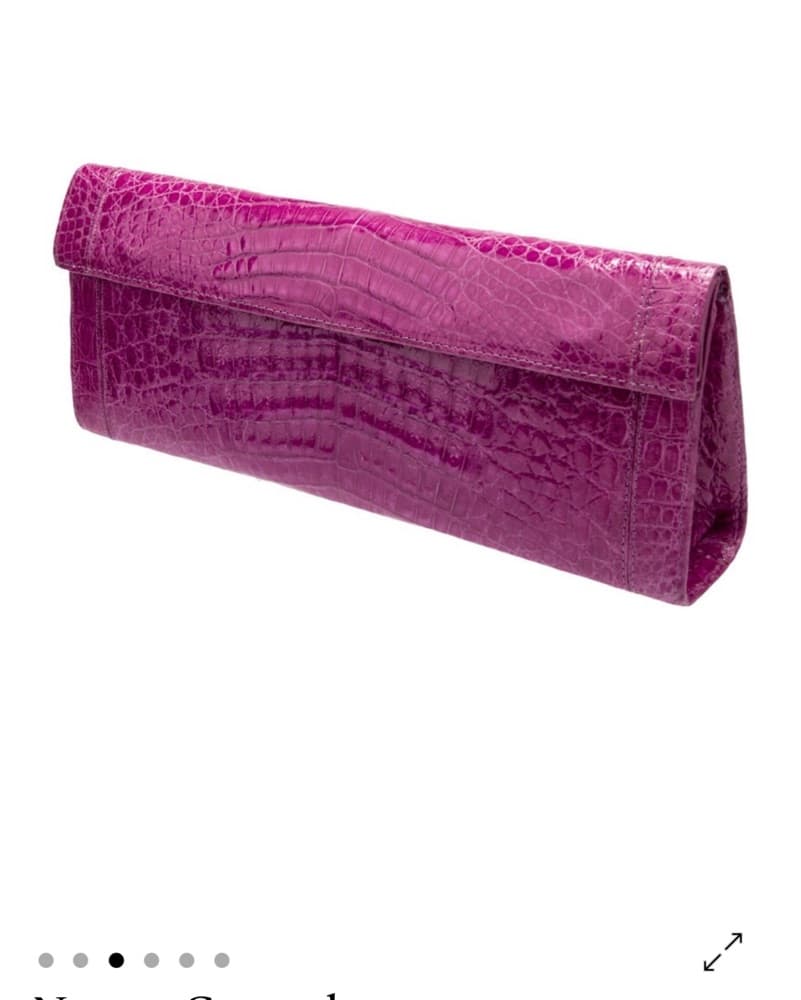 Purple Authentic Crocodile LeatherClutch - Image 1