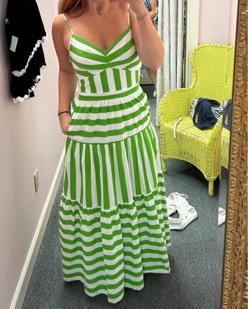 CIEBON Green Striped Maxi Dress - Image 4