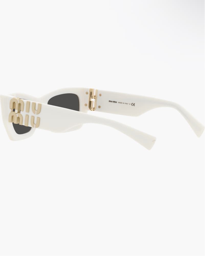 Miu Miu Runway White Cat Eye Sunglasses  - Image 6