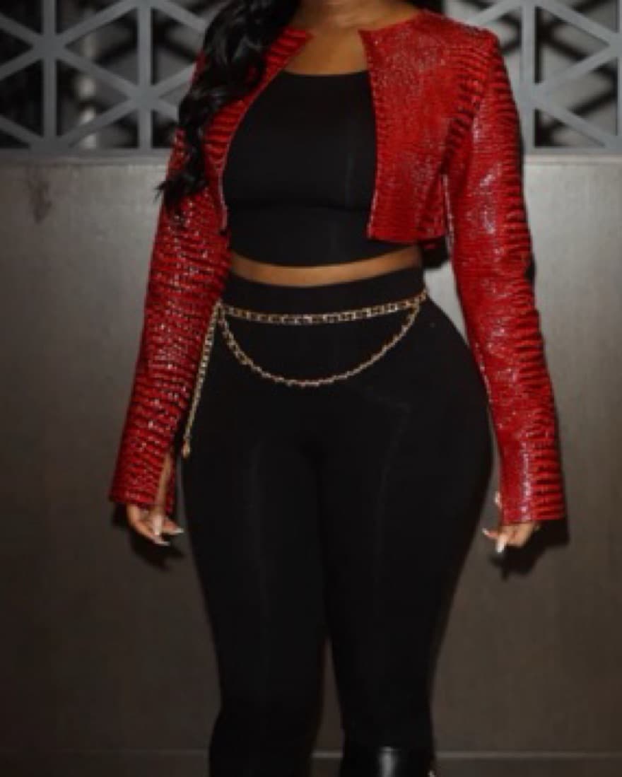 Red Croc Womens Cropped Jacket - Image 1