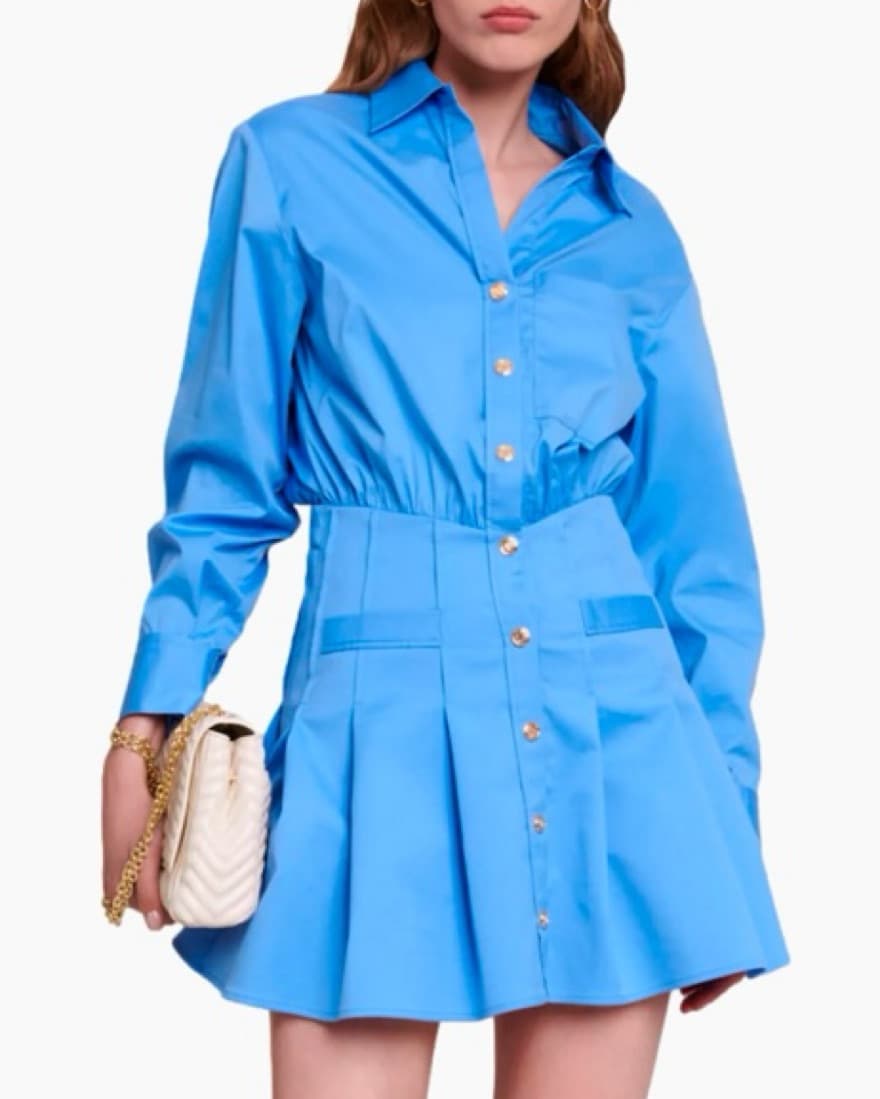 Maje Blue Button-Down Dress - Image 2