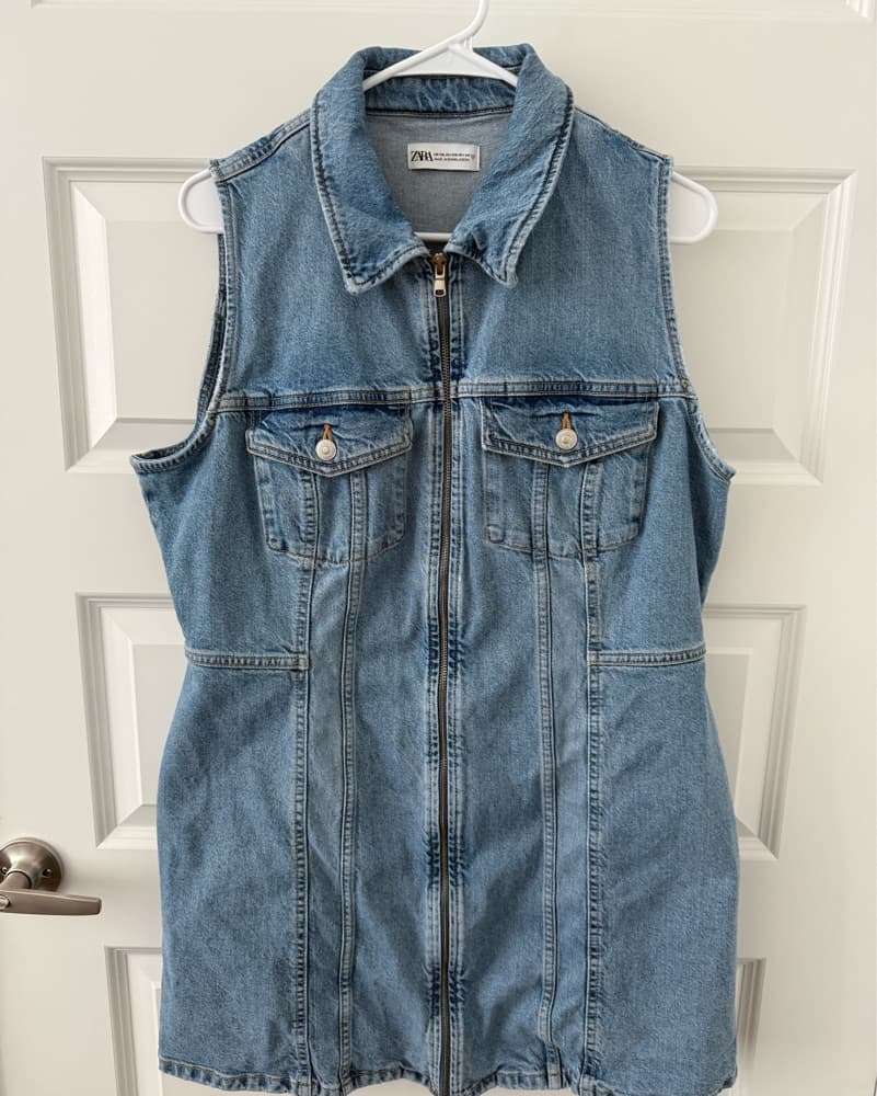 Versatile Denim Vest Dress From Zara - Image 1