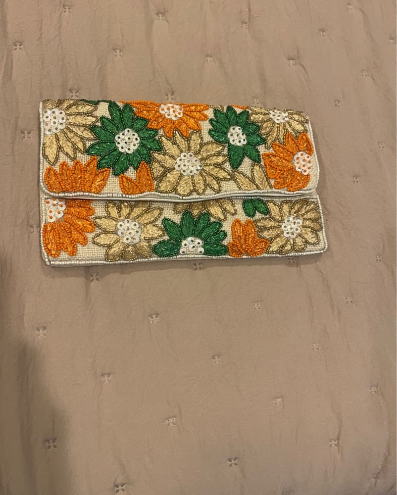 Vibrant Floral Embroidered Crossbody Clutch - Image 4