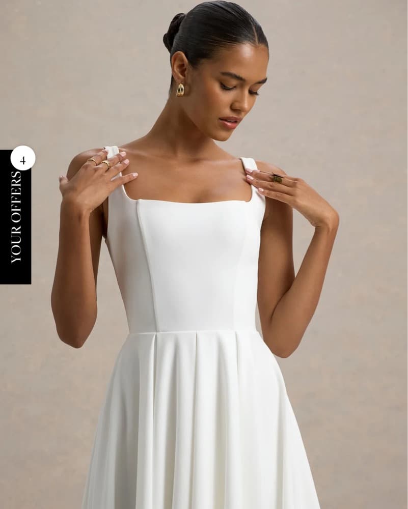 Elegant White Midi Dress - Image 3