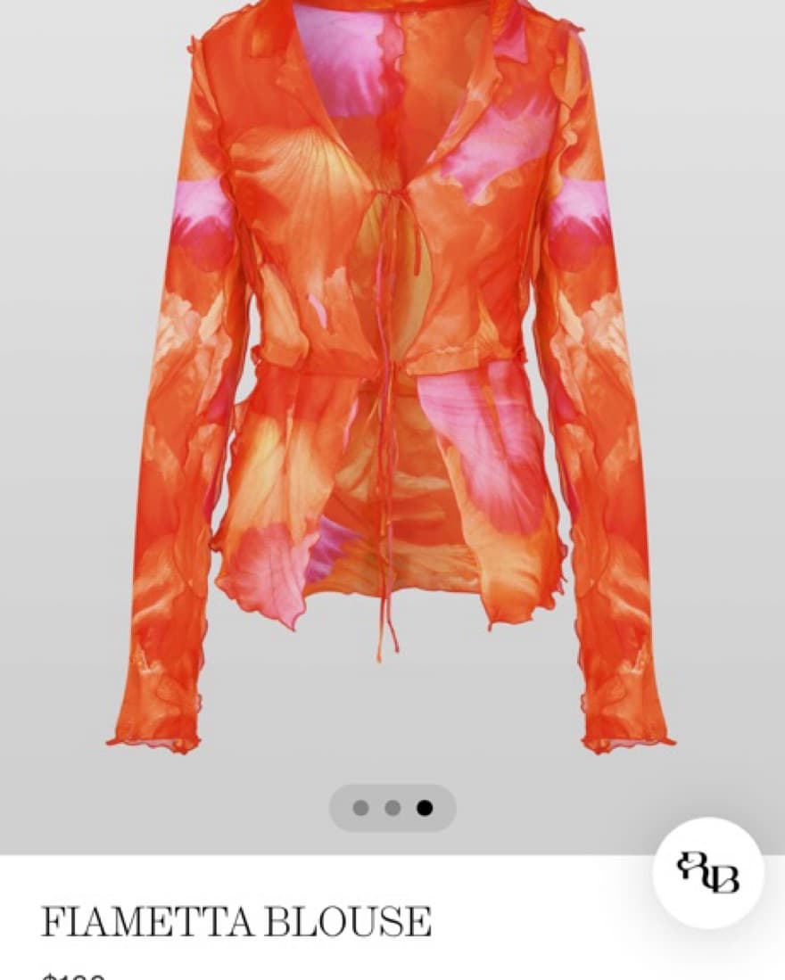 Colorful Orange And Pink Rat And Boa Top - Image 1