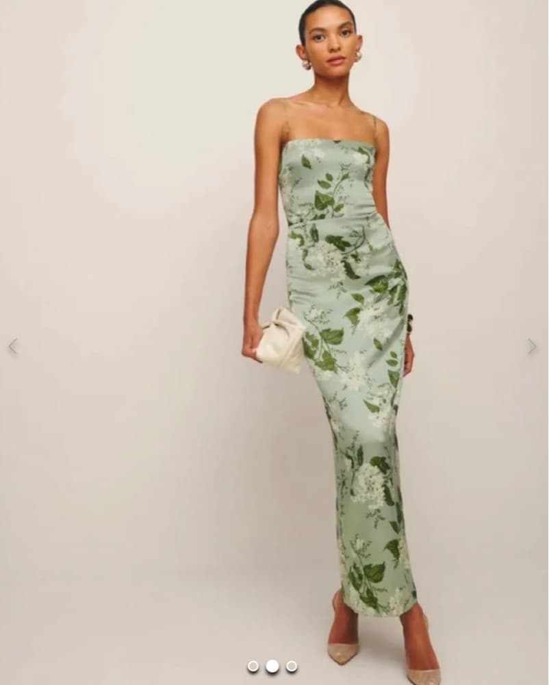 Reformation Frankie Dress In Green Tea 2 - Image 2