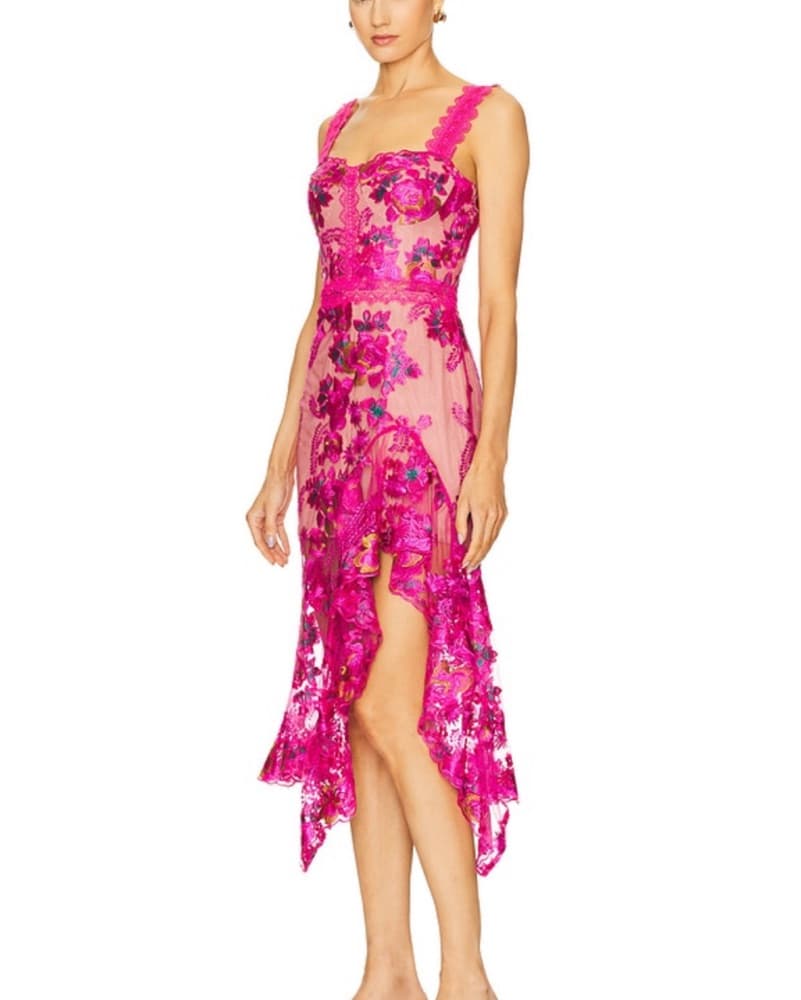 Eva Midi Dress in Fuschia - Image 3