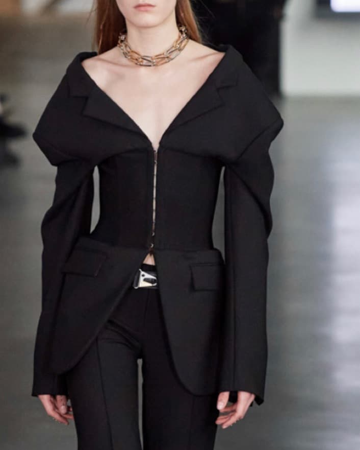 Dion Lee Black Corset Tube Blazer - Image 1
