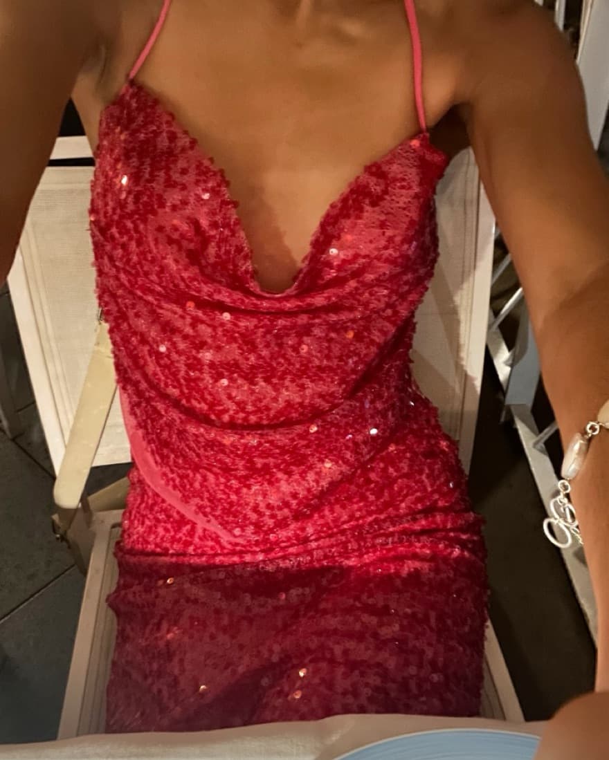 House Of Sunny Pink Sequin two Piece Set - Image 1