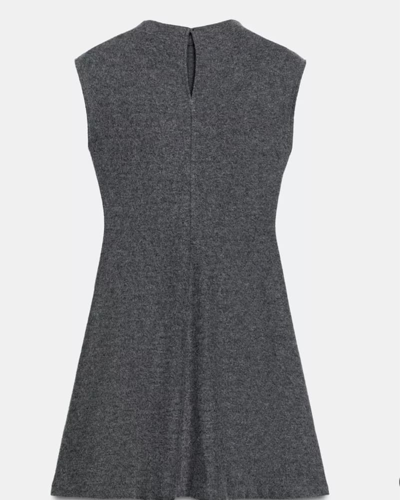 Zara Dark Gray Soft Mini Dress - Image 5