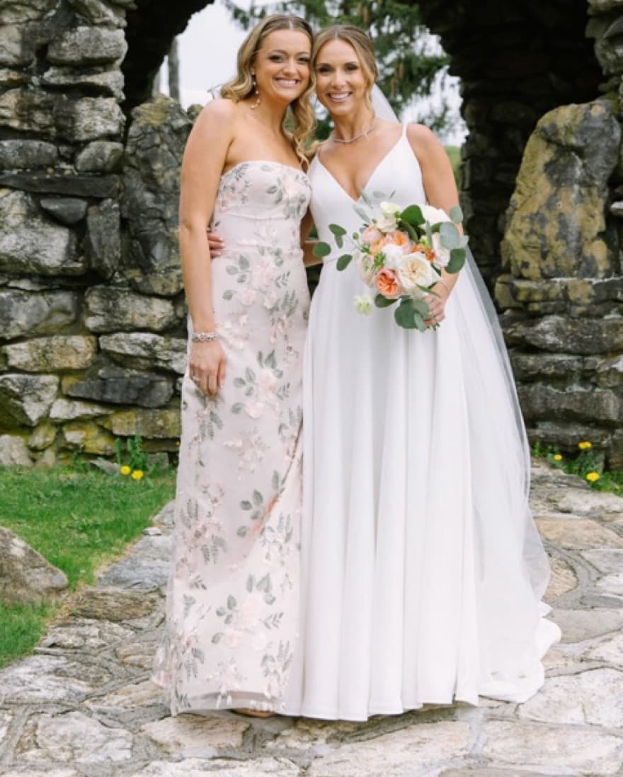 Jenny Yoo Pink Floral Gown - Image 5