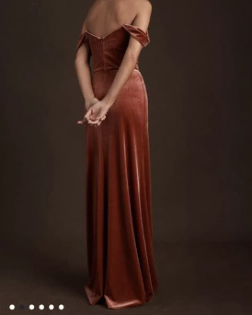 Off-The-Shoulder Velvet Rose Gown - Image 2