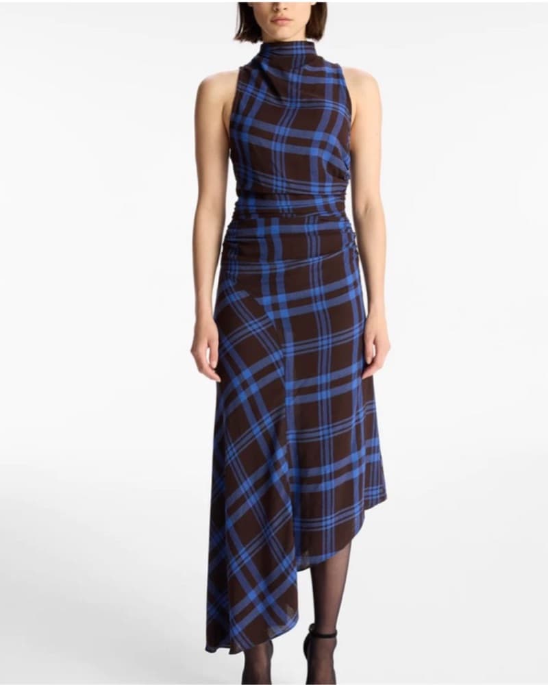 ALC Plaid Midi Dress - Image 1