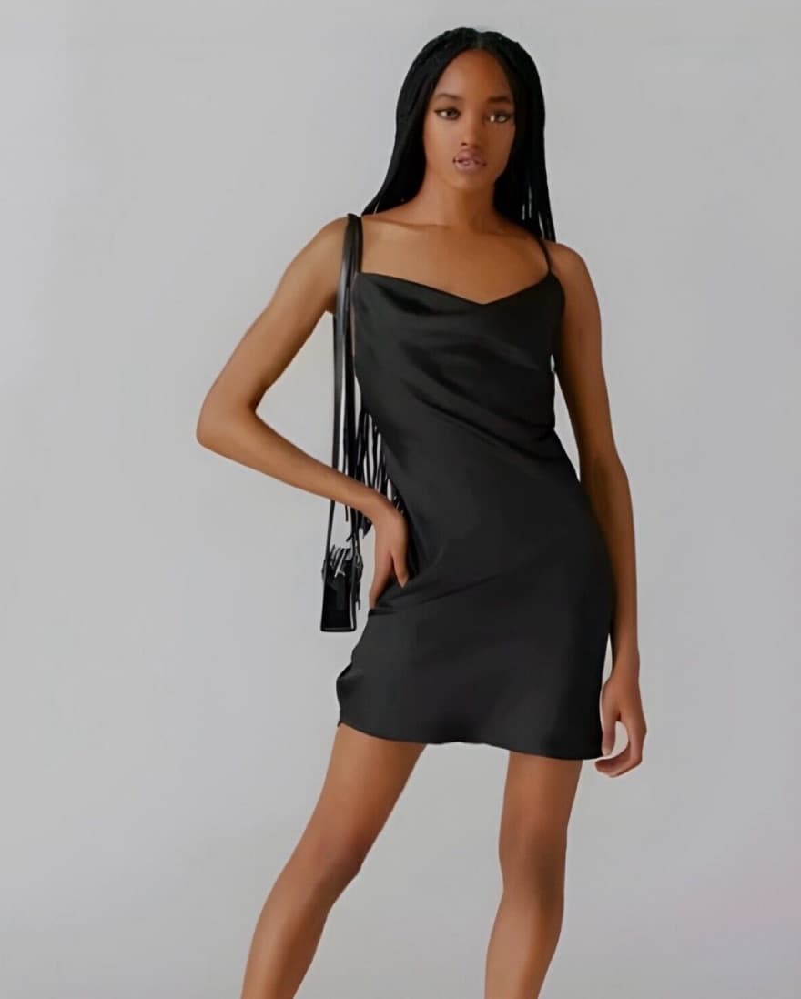 Black Slip Dress - Image 1