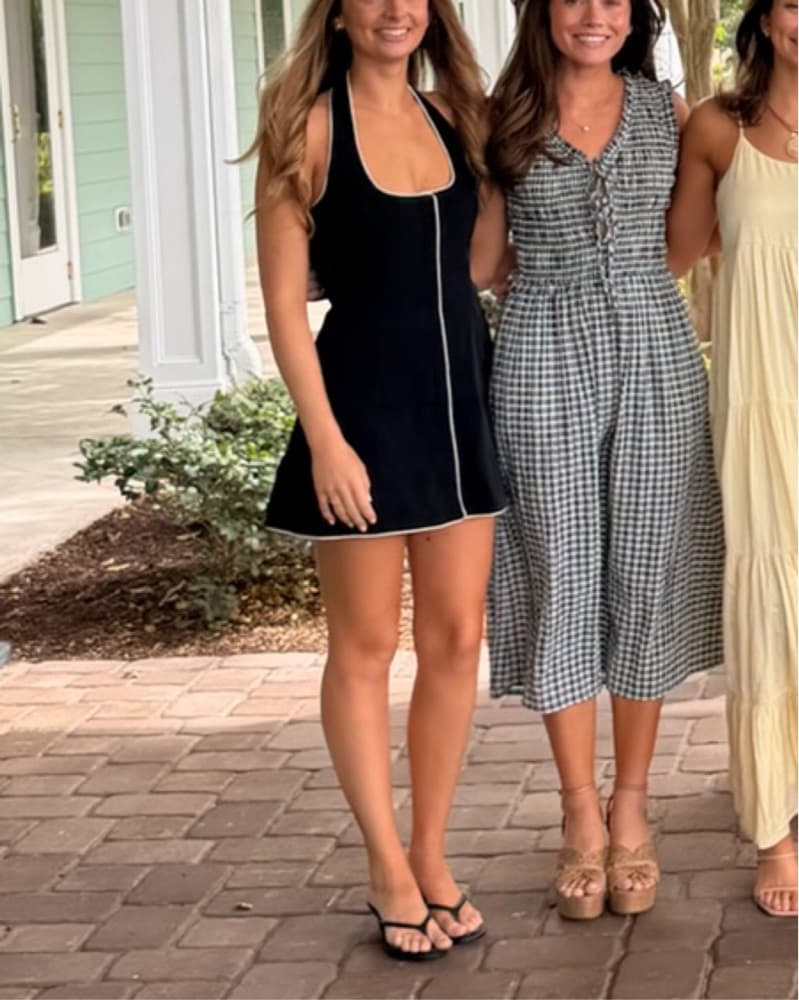 Sndy Black Mini Halter Dress - Image 3
