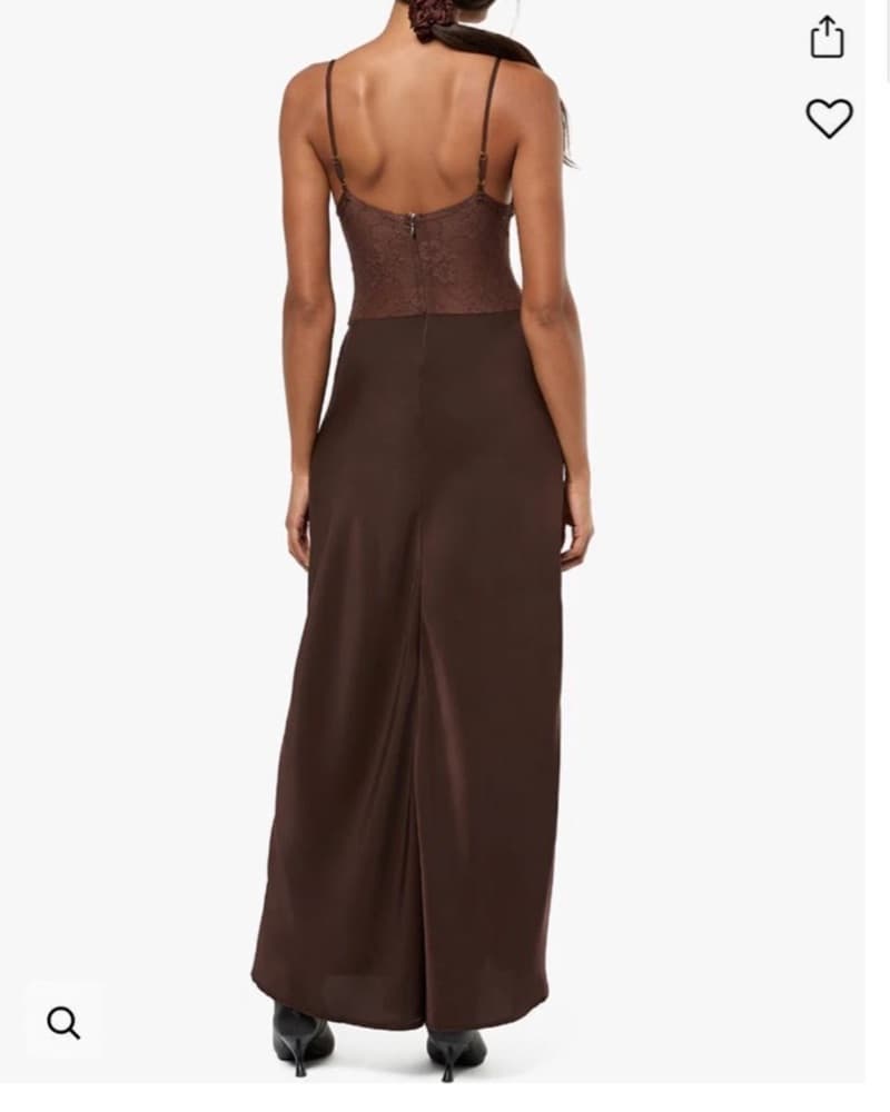 WeWoreWhat Brown Lace Slip Maxi Dress - Image 3