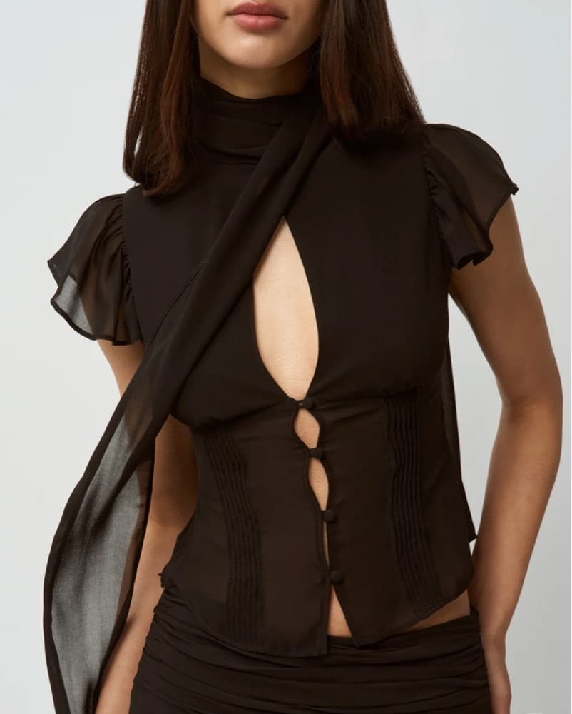 Danielle Guizio Black Ara Top - Image 1