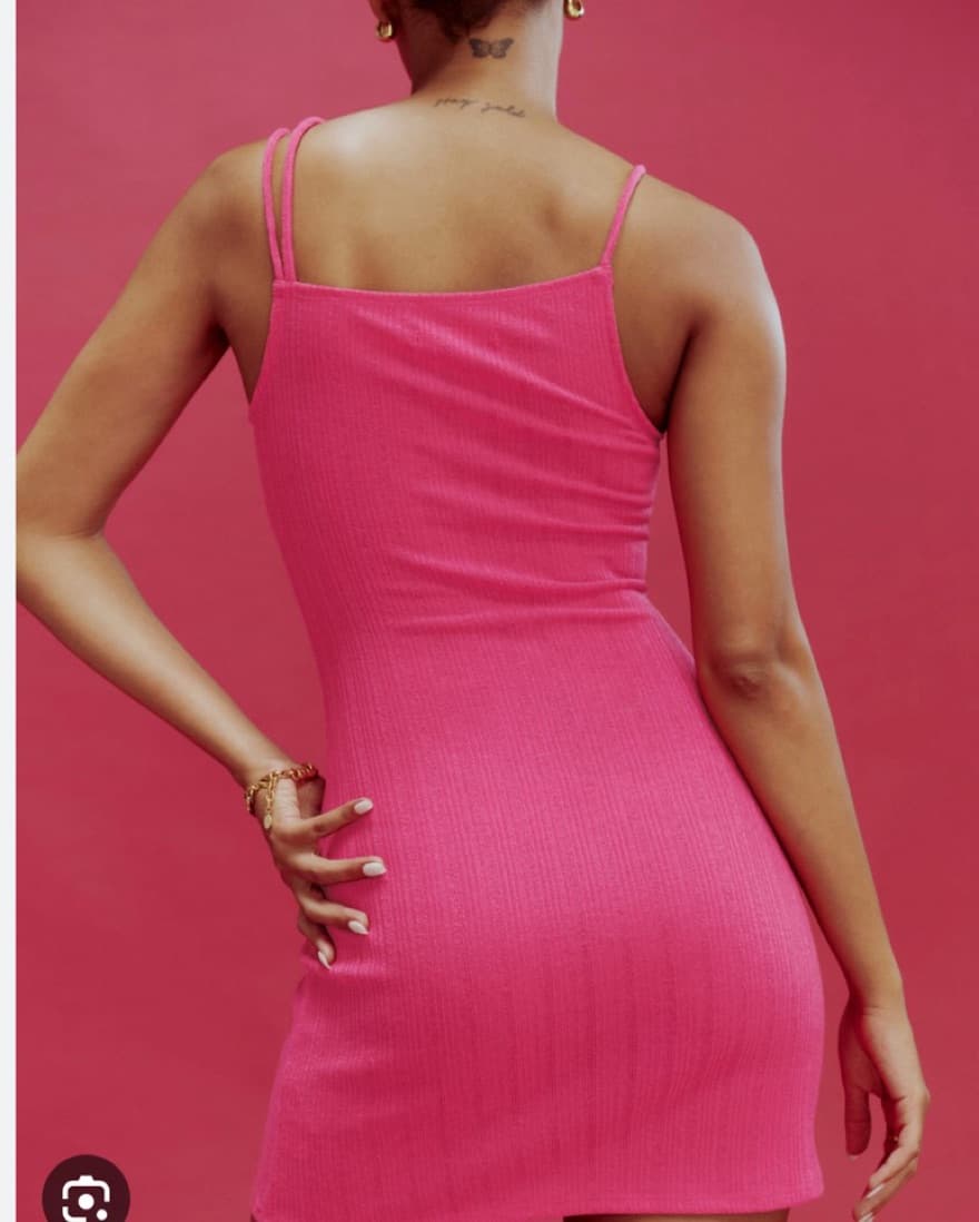 Reformation Hot Pink Cut Out Knit Dress - Image 3