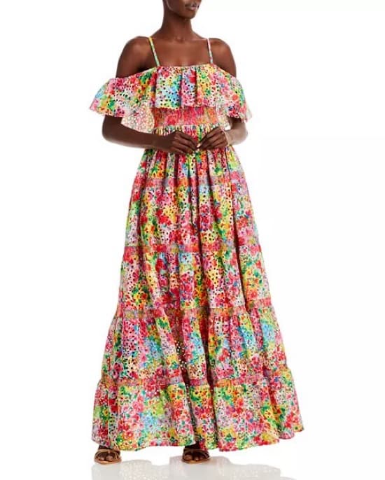 Alice And Olivia Kia Smocked Eyelet Maxi - Image 6