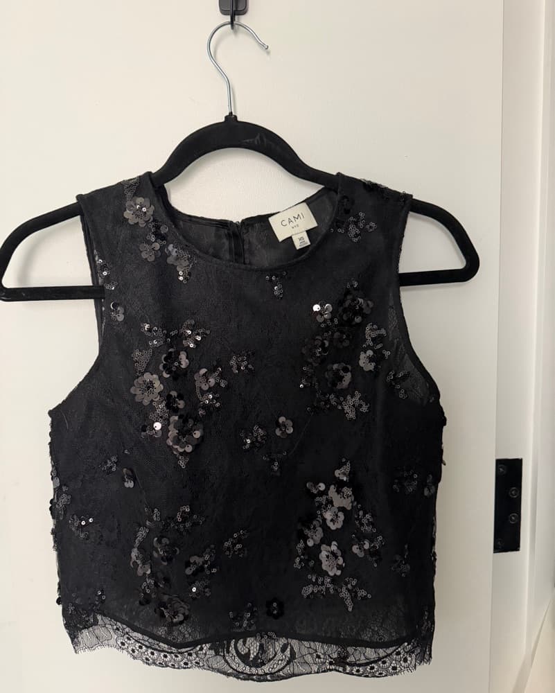 Sequin Lace Crop Top - Image 3