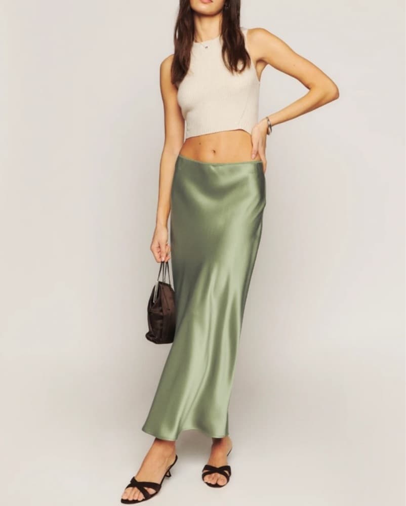 Reformation Layla Silk Skirt (Petite) - Image 1