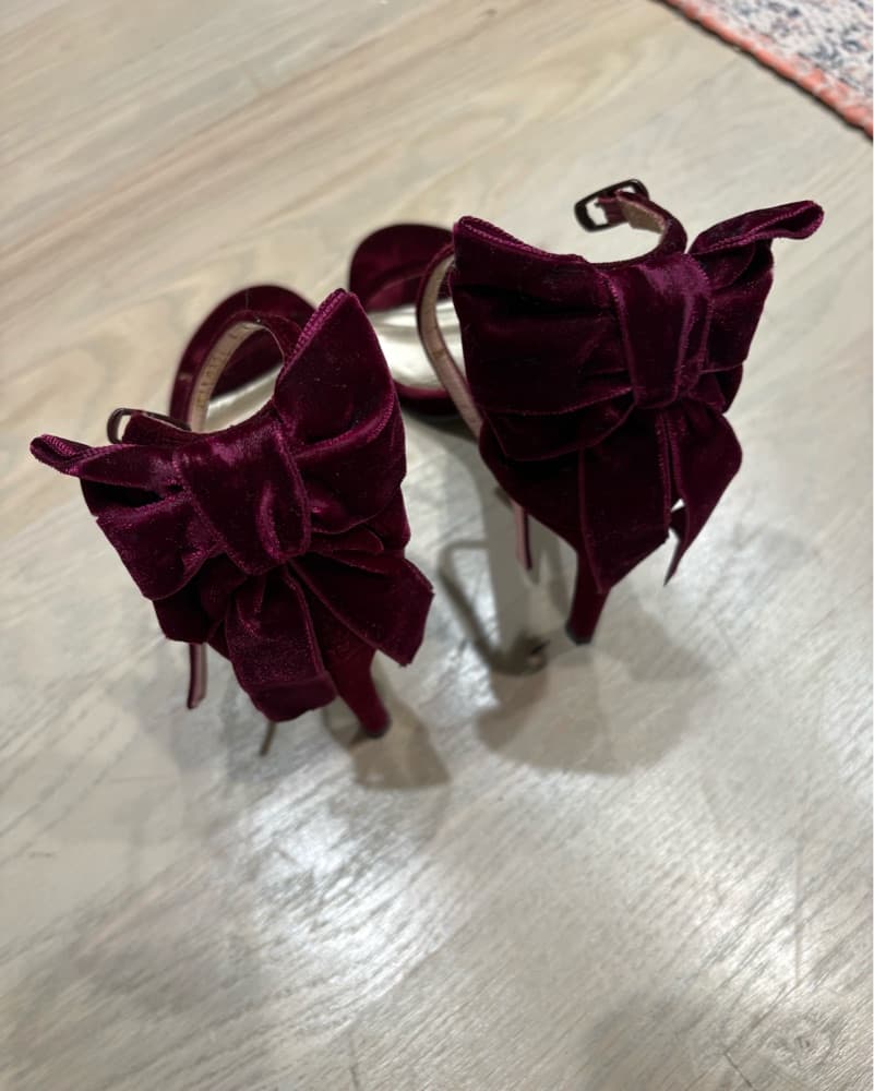 Stuart Weitzman Burgundy Velvet Heels - Image 3