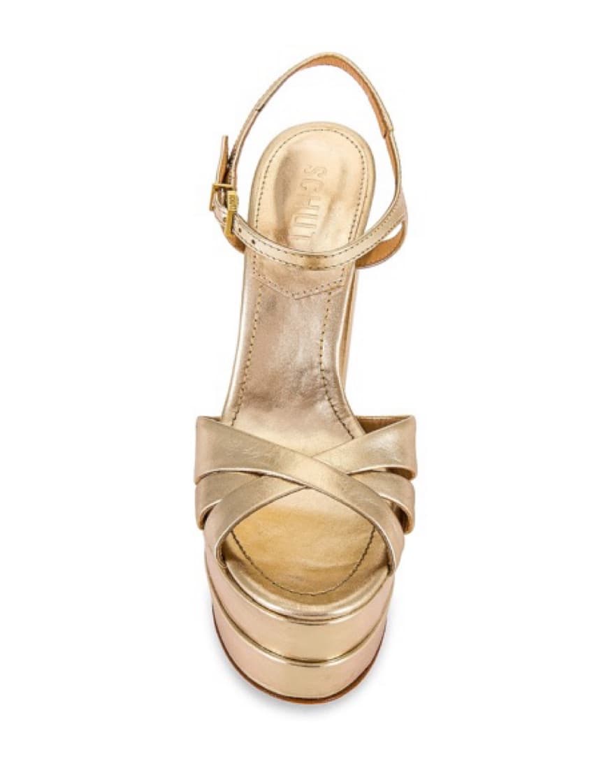 Schutz Gold Platform Heels - Image 2
